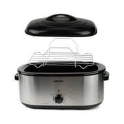 Aroma 22 Quart Electric Roaster Oven Stainless Steel with Self-Basting Lid, ART-712SB