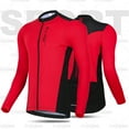 thumbnail image 2 of WEST BIKING Men's Cycling Jersey Quick Dry Long Sleeves Zipper Bike Shirt, Red, 2 of 10