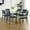Grey/7Pcs, variant on 5Pcs 7Pcs/Set Modern Simple Table With A Glass Square Table And Four Chairs.  Transparent Tempered Glass Countertop, Black Metal Legs, Suitable For Kitchen Living Room Dining Room (set Of 5)