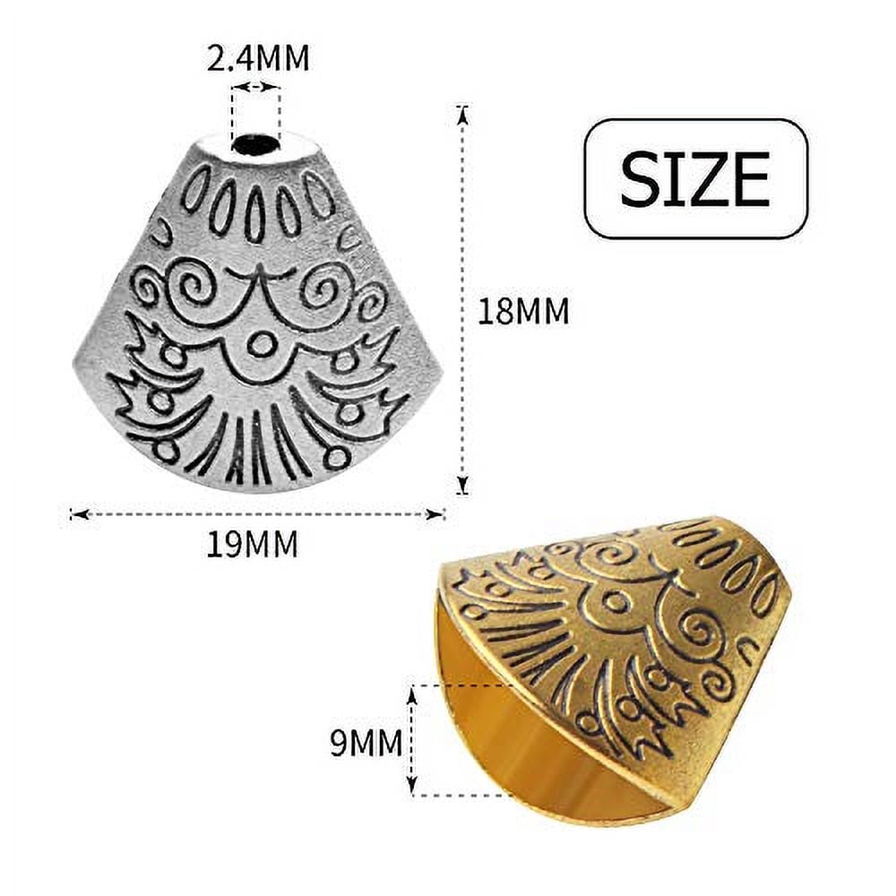 Pandahall 20pcs 18x16.5mm Tibetan Style Antique Silver Alloy Cone End Beads Caps