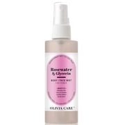 Olivia Care Rosewater & Glycerin Face and Body Mist - All Natural - Refreshing, Hydrating, Toning & Nourishing - Make up Remover - Soothe Irritation & Boost Mood - Infused with Antioxidants - 4 fl oz
