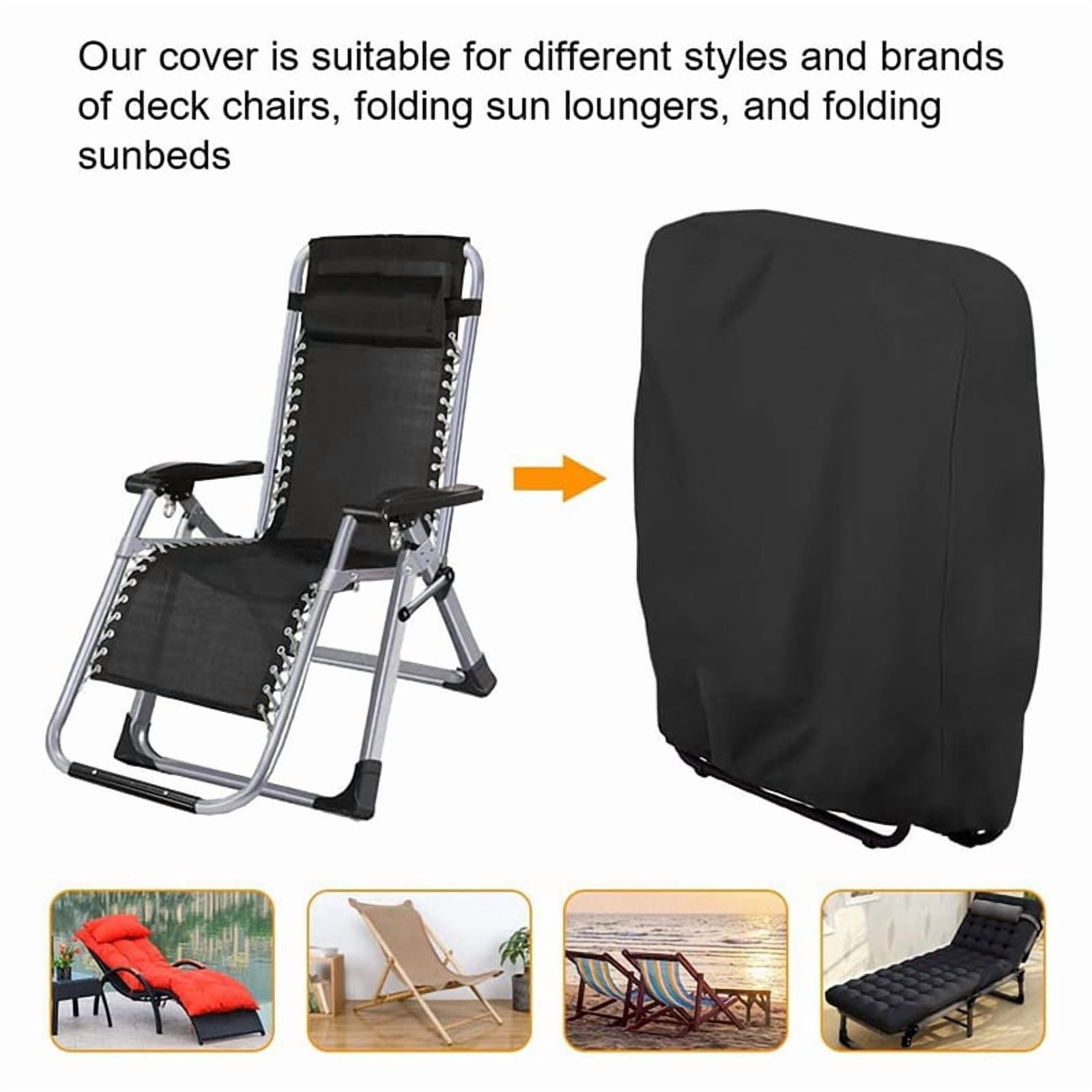 2X Outdoor Folding  Chair Cover Waterproof Dustproof Lawn Patio Furniture Covers 32.3 X 36.6Inch Black