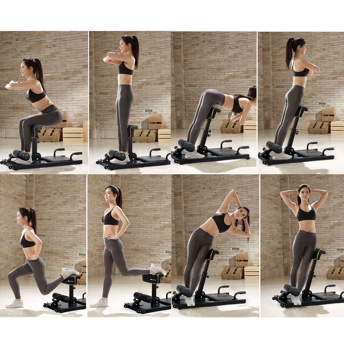 8-in-1 Home &Gym Fitness Train Equipment Squat Machine Deep Sissy Squat Utility 