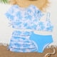 thumbnail image 1 of Traje de baño de 2 piezas para mujer, trajes de baño para mujer, traje de baño de verano estampado de dos piezas para niñas, conjunto de cuatro piezas de trajes de baño para niños, 1 of 7