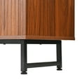 thumbnail image 4 of Noble House 59" Mid-Century Sideboard Buffet, Geometric Carved Doors, Metal Legs, Entryway Storage Cabinet, Walnut, 4 of 14