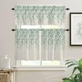 thumbnail image 2 of 3 Piece Kitchen Curtains Tiers and Valances Set, Yellow Gray Flower Vintage Floral Print Spring Summer Rod Pocket Short Window Treatment Tiers Curtains Panel and Valance for Cafe Bathroom, 2 of 6