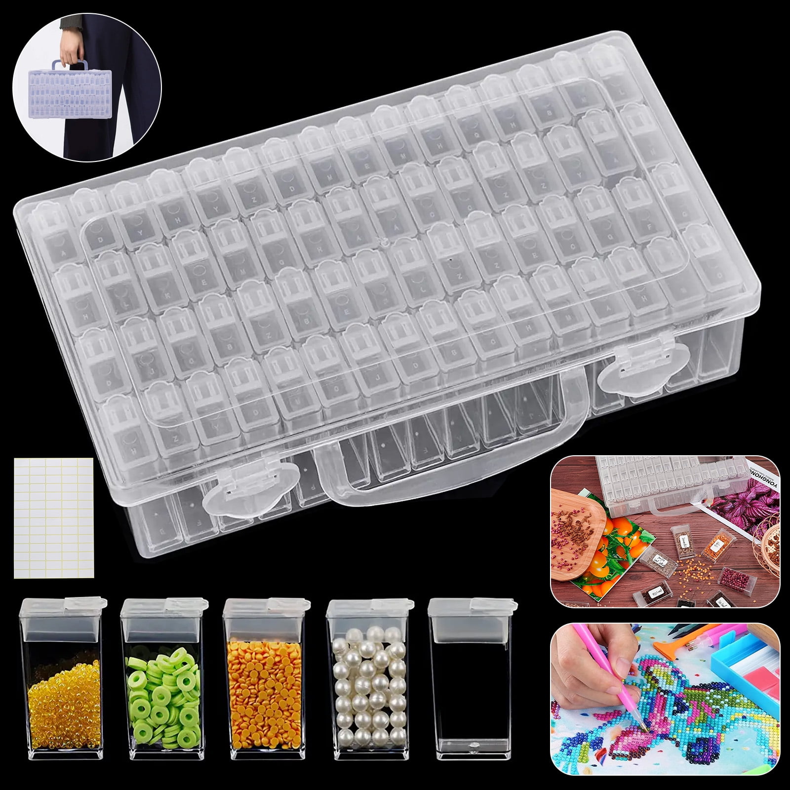 64 Grids -5d Diamond Painting Box Plastic Bead Case Storage Container Diamond Embroidery Box Packs of 