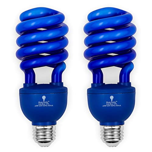 2 Pack BlueX CFL Blue Light Bulb 24W 100Watt Equivalent E26 Spiral