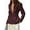 Wine Red, variant on Women'S Simple Fashion Deep V-Neck Spring Fall Casual Work Solid Color Long Sleeve Button Blazer Top White M