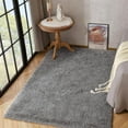 thumbnail image 5 of Astarin Fluffy Shag Gray Solid Print Area Rug, 2' x 3', 5 of 7
