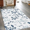 thumbnail image 2 of 3'x5' Rug for Living Room Bedroom, Blue Botanical Washable Area Rugs Non-Slip Carpet Mats, Watercolor Spring Floral Summer Leaf Indoor Low Pile Area Rug Runner for Kitchen, Mudroom, 2 of 8
