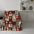 thumbnail image 4 of Merry Christmas Red Plaid Blanket Super Soft Flannel Fleece Throw Blankets Elk Santa Snowman Xmas Tree Plaid Blanket Lightweight Cozy Warm Fuzzy Plush Microfiber Blankets for Couch Bed Sofa 40x50inch, 4 of 6