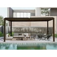 thumbnail image 5 of Domi Outdoor Living 10x16FT Louvered Pergola with Adjustable Steel Roof, Durable Metal Frame, Efficient Drainage System for Backyard, Garden and Lawn, Brown, 5 of 9
