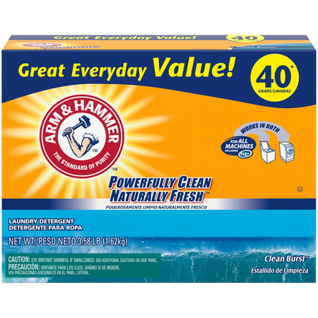 Arm & Hammer Plus OxiClean Powder Laundry Detergent, Clean Burst, 40 (Best Detergent To Keep Clothes From Fading)