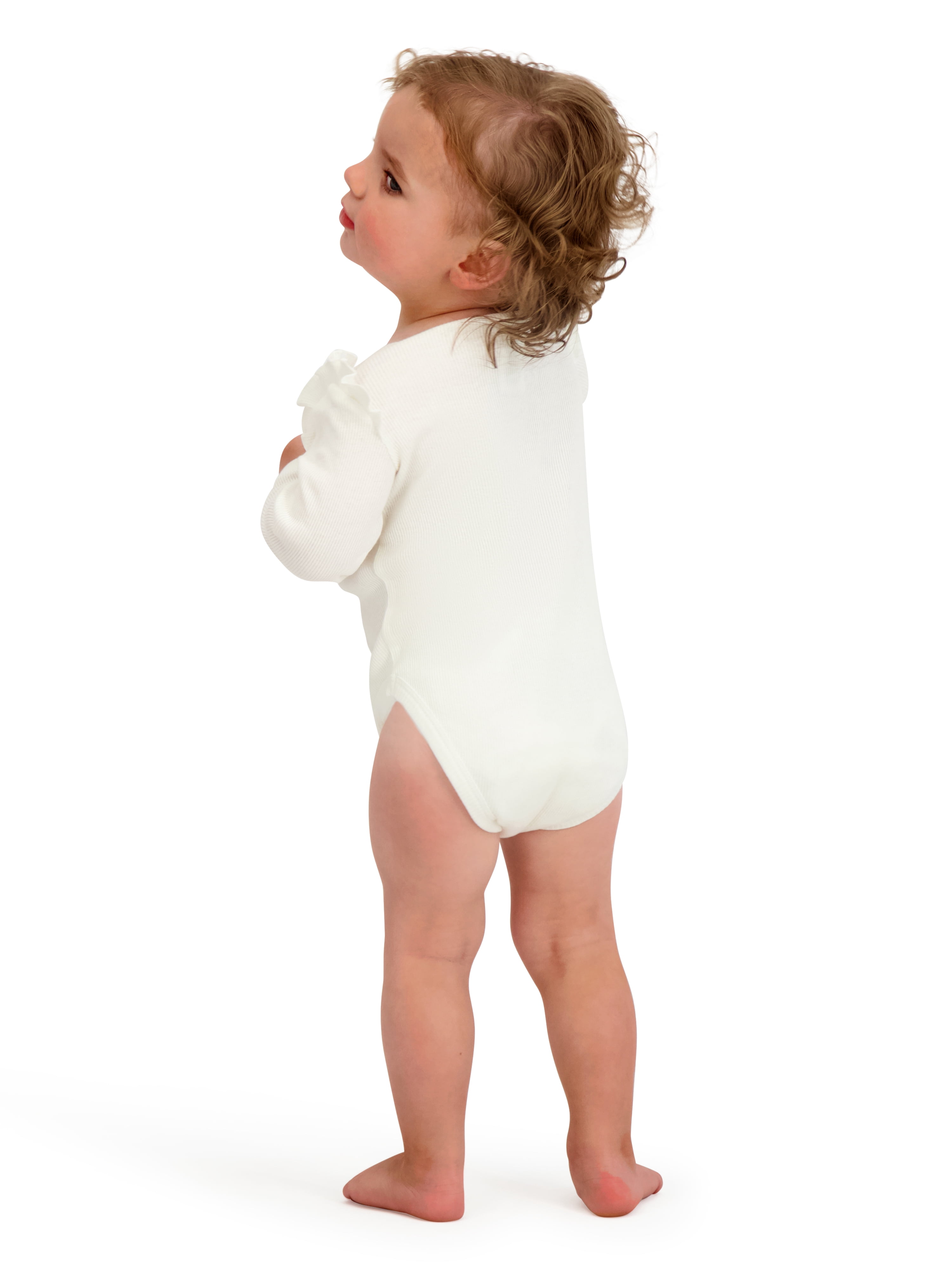 Stitch & Angel Baby Girl 3 Pack Long Sleeve Bodysuits, Size 0-24 Months