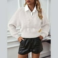 thumbnail image 2 of Aocisk Chandail à Col à Revers Deux Pièces pour Femme Style Chemise Décontractée pour l'Hiver Blanc m, 2 of 9
