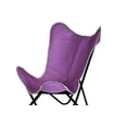 thumbnail image 3 of Genuine Leather Butterfly Chair Folding Lounge Modern Sling Accent Seat, 3 of 4