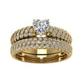 thumbnail image 1 of Bague de Mariage Faite à la Main avec Pierre Blanche pour Éternel et Moments, 1 of 2