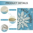 thumbnail image 3 of Hello Winter Snowflakes Garden Flag Double Sided, Christmas Snow Black Decorative Yard Outdoor Home Small Decor, Seasonal Burlap Outside House Decoration 12.5 x 18, 3 of 5