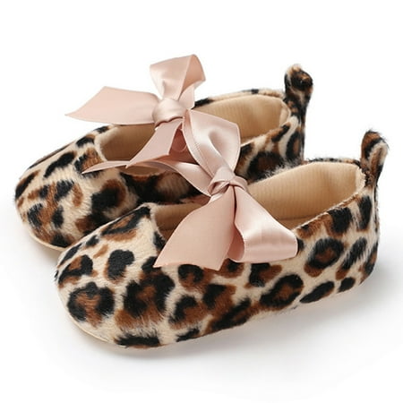 

Baby shoes Toddler Cute Girl Leopard Print Tie Soft Newborn Anti-slip Baby Shoes Fragarn