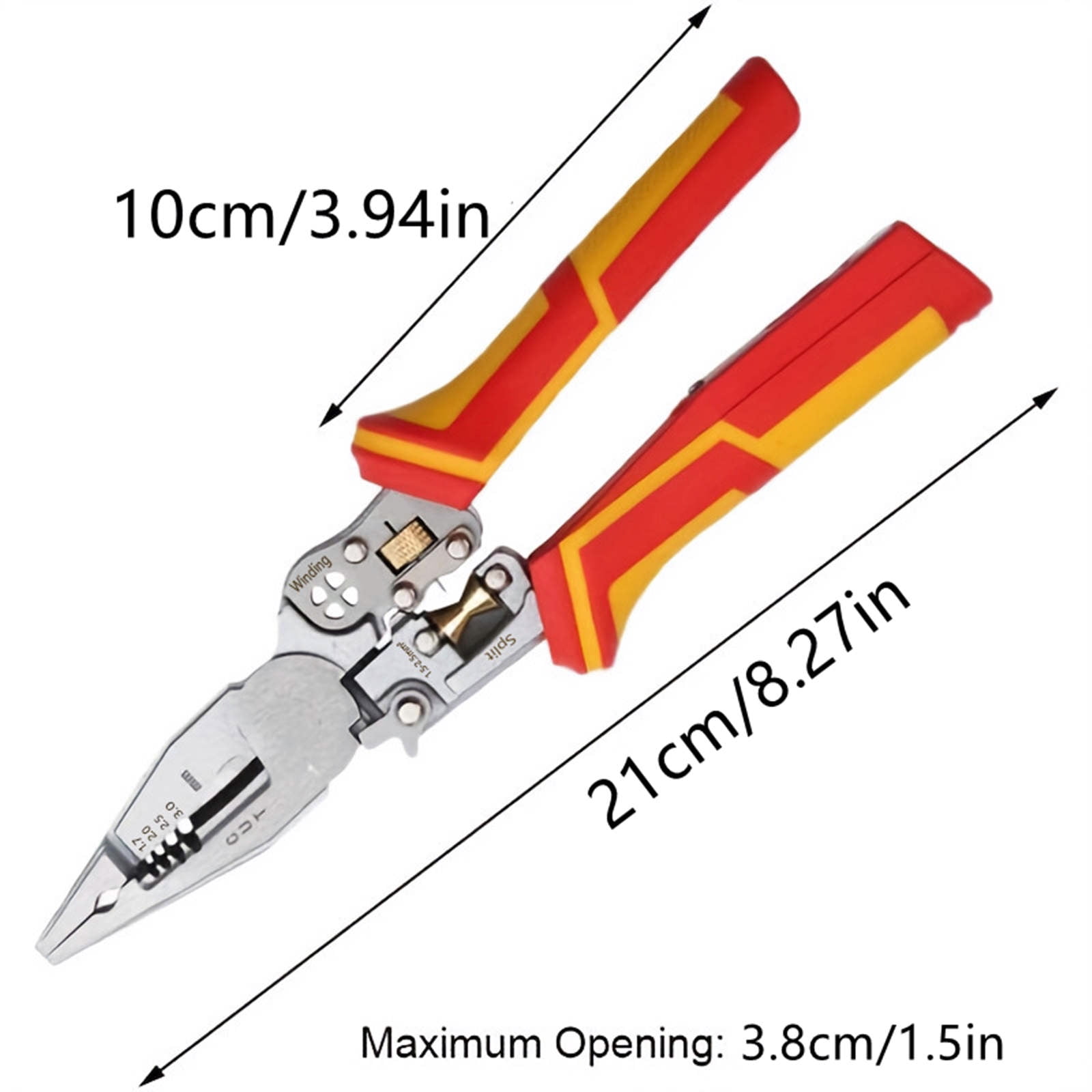 TAPDRA Electrical Wire Stripper Tool For Wire Peeling Cutting Twisting 3CR13 Steel Soft Rubber Handle Current Detection