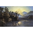 thumbnail image 2 of Currier and Ives 14x10 White Modern Wood Framed Museum Art Print Titled - Sunrise On Lake Saranac, 2 of 4