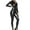 Black, variant on Women's SBodysuit Zip Front Glossy Full Body Suit Wet Look Leather Zip Back Catsuit Clubwear for Dance Theater Shows Gold