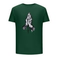 thumbnail image 3 of Dagegui Under $15 Men's Cross Print Short Sleeve T Shirt Crewneck Tee Shirts Big and Tall Summer Shirt Casual Loose Fit Tees Green M, 3 of 4