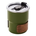 thumbnail image 2 of Litrail 304 Food Grade Stainless Steel Camping Cup 300mL - Green with Solid Wood Sleeve & Leak-Proof Lid - Multi-Purpose for Coffee, Cold Drinks & Beer - Lightweight Outdoor Mug, 2 of 6