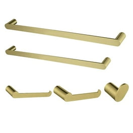 Kingston Brass Provence 5-Piece Bathroom Set - Antique Brass Towel Bars, Ring, Hook & Toilet Paper Holder