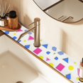 thumbnail image 2 of Yayeee Faucet Mat for Kitchen Sink 14.7" Diatomite Long Splash Guard Pad, Yellow Retro Round, 2 of 7