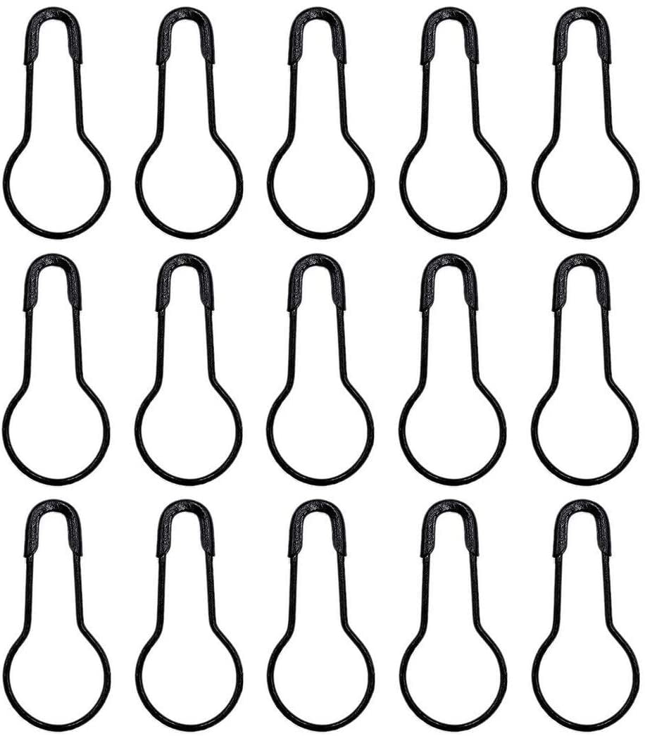 500PCS 0.8'' Small Metal Gourd Pear Shaped Safety Pins Wire Pins Craft Bulb Pin Clothing Tag Pins Calabash Pin Bead Needle Pins for DIY Craft Sewing Making Home Accessories Black 