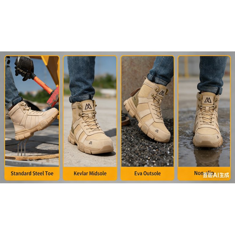 Men\'s Steel Toe Work Boots Lightweight Safety Shoes Kevlar Midsole Unisex Steel Toe Work Boots: Waterproof, Lightweight, Safety  main image 3