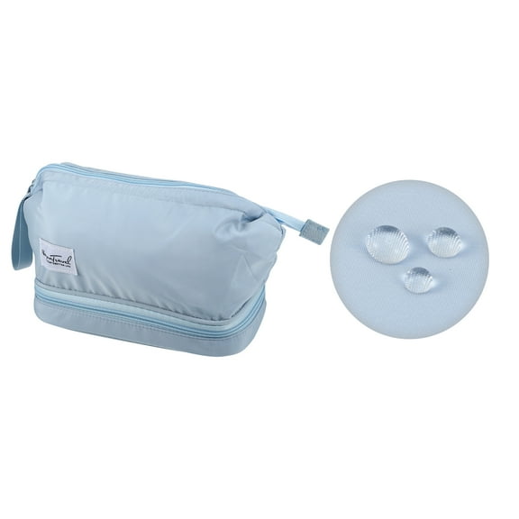 Vocoste Makeup Bag Cosmetic Travel Bag Waterproof Organizer Case Toiletry Bag for Women Nylon Blue