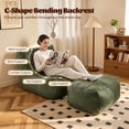 thumbnail image 4 of Toject Giant Bean Bag Chair, Faux Leather Memory Foam Floor Sofa for Adults, Ergonomic Back Support, No Assembly Needed, Lightweight Lounger for Living Room Bedroom Dorm Office, Black, 4 of 6