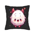 thumbnail image 4 of Cute Fluffy Creature Throw Pillow Covers 18x18in Set of 2 - Whimsical Design with Hearts & Stars for Couch Bed Car Decor, 4 of 8