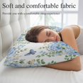 thumbnail image 5 of Blue Hydrangea Throw Pillow Cover 24 x 36 Inch Decorative Pillow Cover Spring Summer Eucalyptus Leaves Butterfly Lumbar Pillowcase Seasonal Rectangle Cushion Case for Couch Sofa Bed Living Room, 5 of 9