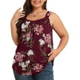 thumbnail image 2 of Daystry Plus Size Tank Tops for Women Loose Fit Lace Sleeveless Women's Summer Tanks F Wine Red L, 2 of 13