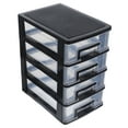 thumbnail image 5 of HEALEEP 4-Layer Black Plastic Storage Cabinet 1-Pack 21.1x15.2x25.2cm Organizer for Garage and Home, 5 of 8