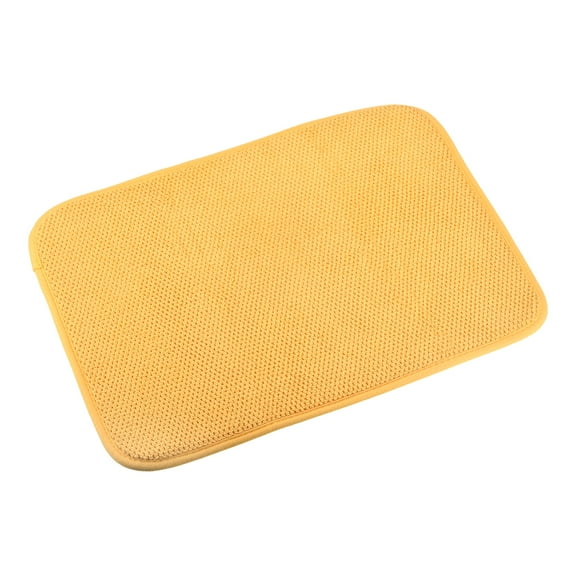 Unique Bargains 2pcs Reversible Microfiber Dish Drying Mat, Dishes Drainer Mats Kitchen Counter Mats Dish Drying Pad-Yellow