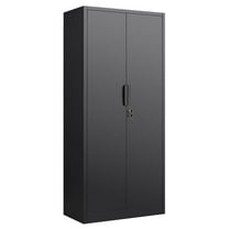 WGYPRIME 70"H 2-Doors Vertical File Cabinet with Lock, Filing Organization Storage Cabinets with 4 Adjustable Shelves, Heavy-Duty Steel Construction File Cabinet for Commercial Office, Home Office