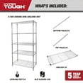 thumbnail image 6 of Hyper Tough 5-Tier Wire Storage Shelves, 36"W x 16"D x 72"H, 1750 lb Load Capacity, Chrome, 6 of 10