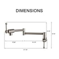 thumbnail image 5 of Logmey Wall Mount Pot Filler Kitchen Faucet,Brushed Nickel Stretchable Folding Kitchen Faucet, 5 of 5