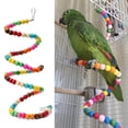 thumbnail image 4 of stanreset Multicolor Wood Beads Swing Cage Bird Spiral Ladder Pet Bites Climbing Chewing Hanging Toy Random Color random color 100cm, 4 of 6