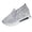 Silver, variant on Willtoo Women's Lace Mesh Slip On Platform Sneakers, Arch Support Wedge Lightweight Walking Shoes, Chunky Sole Breathable Non-Slip Shoes Mesh Casual Loafers