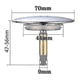 thumbnail image 2 of Bette Bath Stopper, 70 Mm, With Double Seal, Height Adjustable, Universal Bath Stopper, Sink Valve, Hardened Brass With Chrome Finish, Rust Proof Bat, 2 of 5