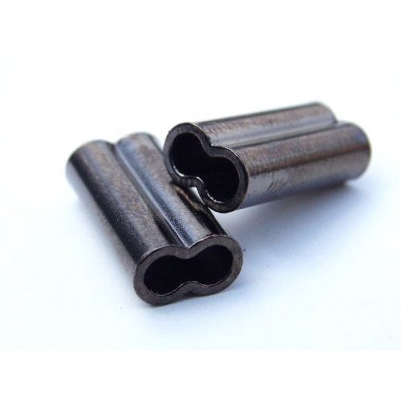 Catch All Tackle Mini Copper Double Barrel Crimp Sleeves .8mm x 7mm - 100 Pieces
