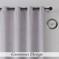 thumbnail image 4 of Lavender Solid Full Blackout Curtain Heavy Linen Texture Window Treatment for Bedroom Energy Efficient Drapes 8 Grommets Top for Living Room with Liner, Purple, 50" x 95", 2 Panels, 4 of 9