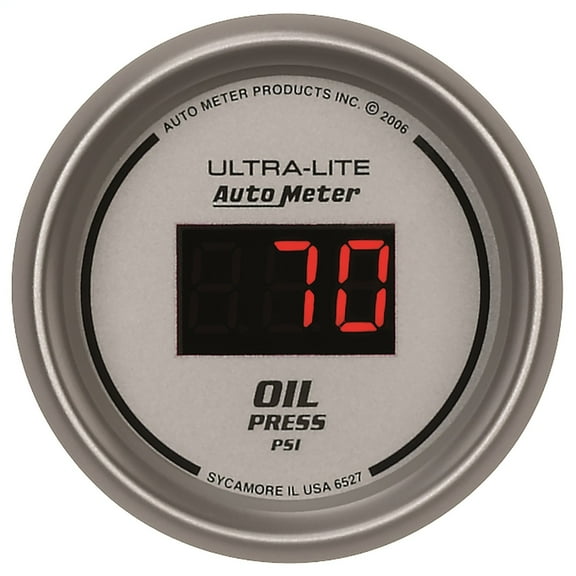 AUTO METER 6527 2-1/16IN OIL PRESS, 0-100 PSI, DIGITAL SILVER