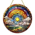 thumbnail image 2 of Bohemian Style Acrylic Wall Of 3 Colorful Boho Designs In 2 Sizes Indoor Outdoor Shatterproof Hanging For Living Room Patio Garden, 2 of 6